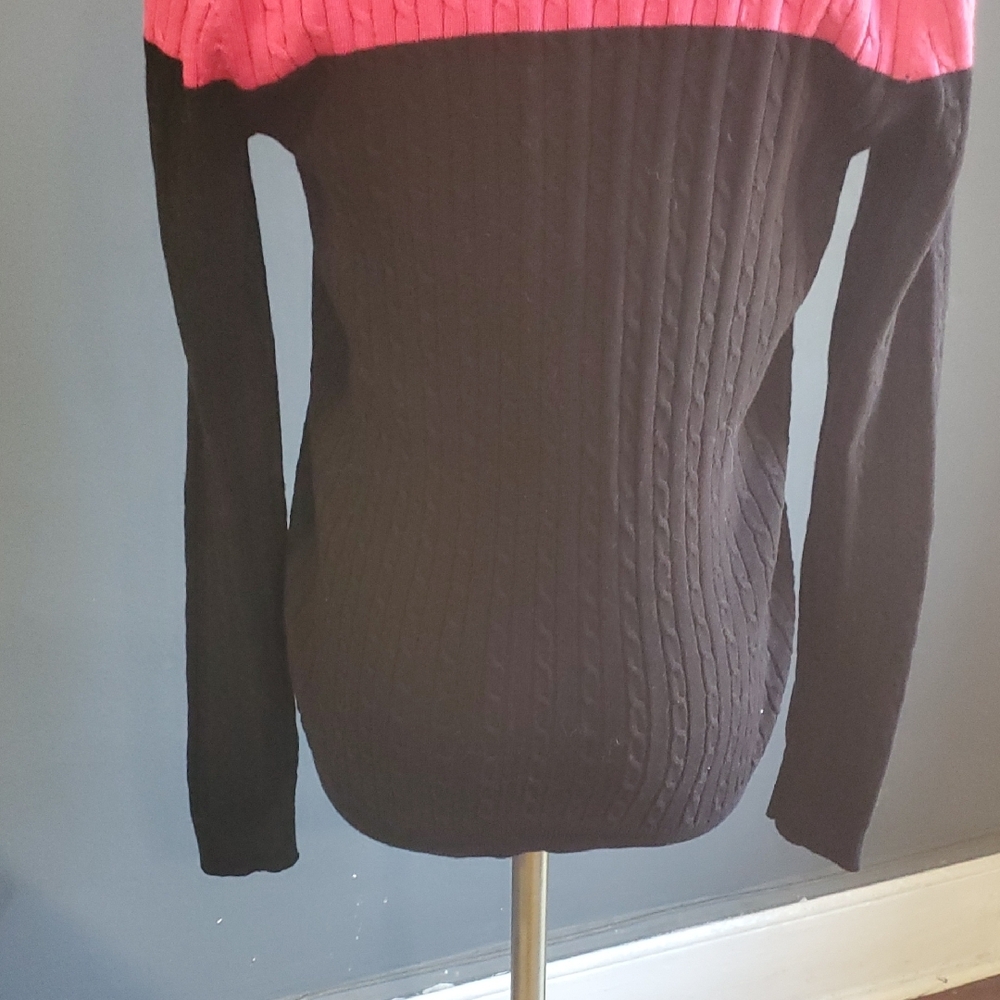Lauren Ralph Lauren Elegant Black and Pink Women's Cardigan Sweater Sz S - Picture 7 of 14